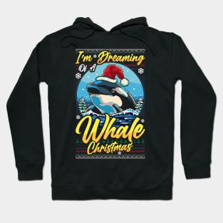 Funny Santa Whale Pun Mens Womens Ugly Christmas Orca Whale Hoodie